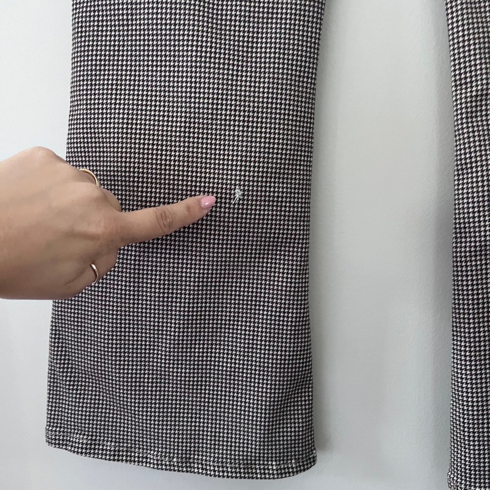 FRAME Le Crop‎ Flare Houndstooth Pants Brown Career Casual Size 28 NWT - DEFECT - Picture 6 of 11